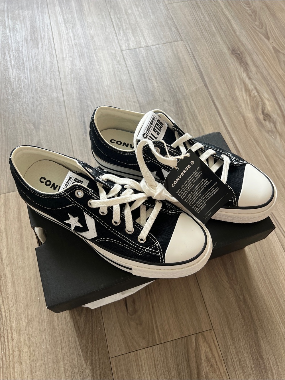 Converse Black and White Low-Top Star Sneakers
